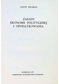 Zasady ekonomii politycznej i opodatkowania