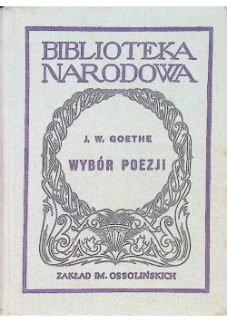 Goethe Wybór poezji