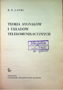 Teoria sygnałów i układów telekomunikacyjnych