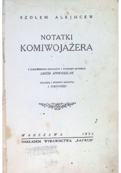 Notatki komiwojażera Tom 1 1925r.