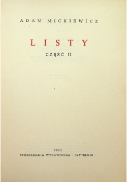 Mickiewicz Dzieła Tom XV Listy Część 2