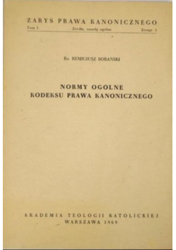 Normy ogólne Kodeksu Prawa Kanonicznego