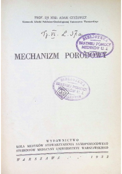 Mechanizm porodowy 1932 r
