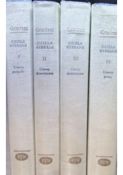 Goethe Dzieła wybrane Tom I do IV