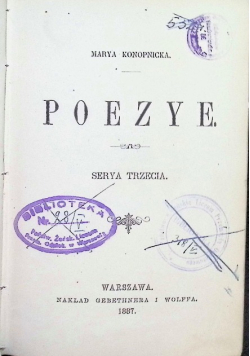 Poezye, Seria 3, 1887 r.
