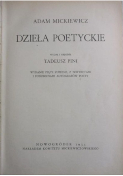 Dzieła poetyckie 1933 r.