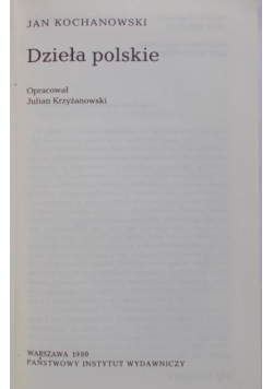 Kochanowski Dzieła polskie