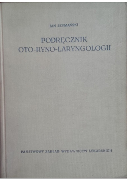 Podręcznik oto-ryno-laryngologii
