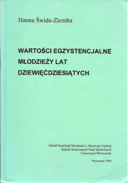 Wartości egzystencjalne młodzieży lat dziewięćdziesiątych