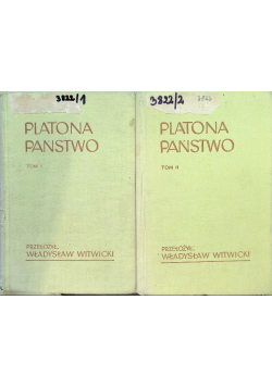 Platon Państwo Tom I i II