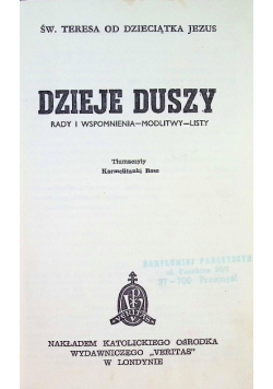 Dzieje duszy Rady i wspomnienia modlitwy listy
