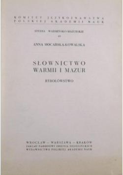 Słownictwo Warmii i Mazur Rybołówstwo