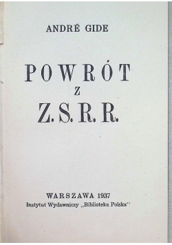 Powrót z ZSRR 1937 r.