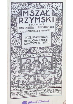 Mszał Rzymski z dodaniem Nabożeństw Nieszpornych 1931 r.