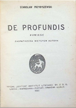 De Profundis 1922r.