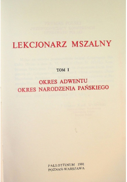 Lekcjonarz mszalny tom VI