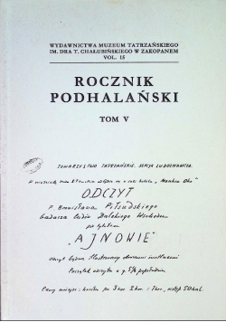 Rocznik podhalański Tom 5