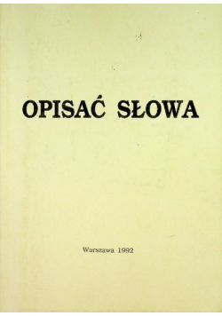 Opisać słowa