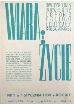 Wiara i życie, nr 1 do 16, 1939 r.