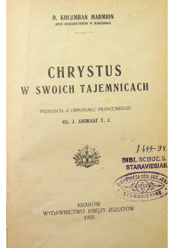 Chrystus w swoich tajemnicach 1923 r.