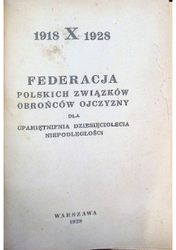 Federacja polskich związków obrońców ojczyzny 1928 r.