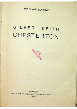 Gilbert Keith Chesterton 1929 r