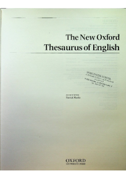 The New Oxford Thesaurus of English