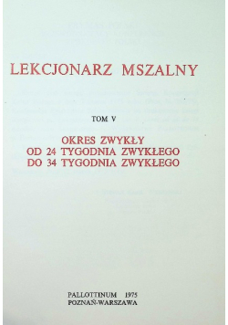Lekcjonarz mszalny Tom V