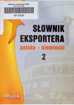 Polsko-niemiecki słownik eksportera Tom 2