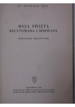 Msza święta recytowana i śpiewana