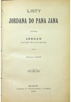 Listy Jordana do Pana Jana 1894 r.