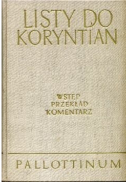 Listy do Koryntian Wstęp przekład komentarz
