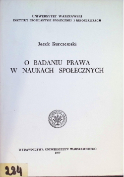 O badaniu prawa w naukach społecznych