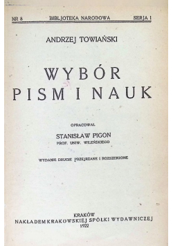 Towiański Wybór Pism i Nauk 1922 r