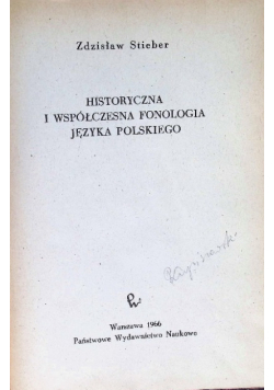 Historyczna i współczesna fonologia języka