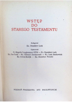 Wstęp do Starego Testamentu