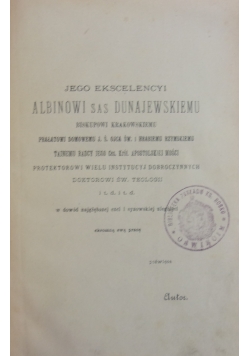 Albinowi Sas Dunajewskiemu, 1886r.