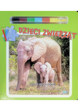 Dzieci Zwierząt. Książeczka z Puzzlami i Kolorową Kredką