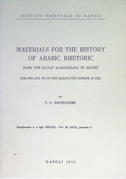 Materials for the History of Arabic Rhetoric