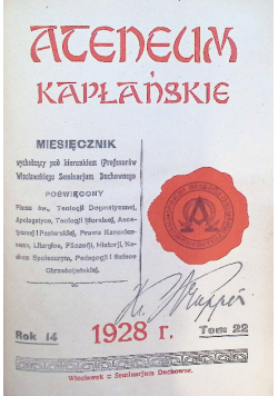 Ateneum Kapłańskie 1928 r