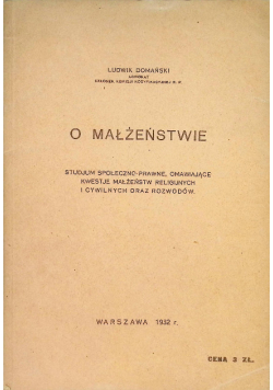 O małżeństwie 1932 r.