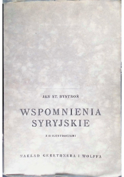 Wspomnienia syryjskie, 1928 r.