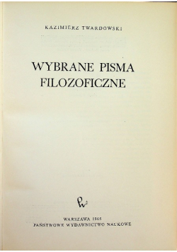 Wybrane pisma filozoficzne
