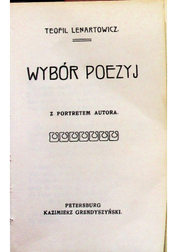 Lenartowicz Wybór poezyj