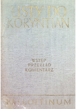 Listy do Koryntian Wstęp przekład komentarz