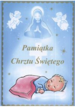 Pamiątka chrztu świętego niebieska