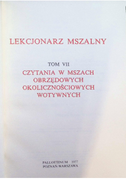 Lekcjonarz mszalny Tom VII