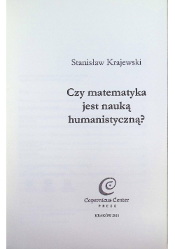 Czy matematyka jest nauką humanistyczną