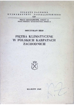 Piętra klimatyczne w polskich Karpatach Zachodnich