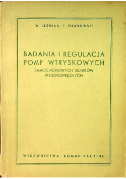 Badania i regulacja pomp wtryskowych
